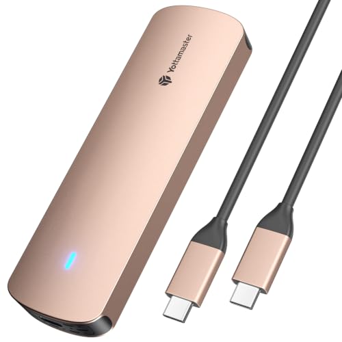 Yottamaster M.2 NVMe SATA SSD Enclosure, USB 3.2 Gen 2 10Gbps Adapter - color: Gold, size: USB-C Cable