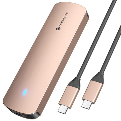 Yottamaster M.2 NVMe SATA SSD Enclosure, USB 3.2 Gen 2 10Gbps Adapter - color: Gold, size: USB-C Cable