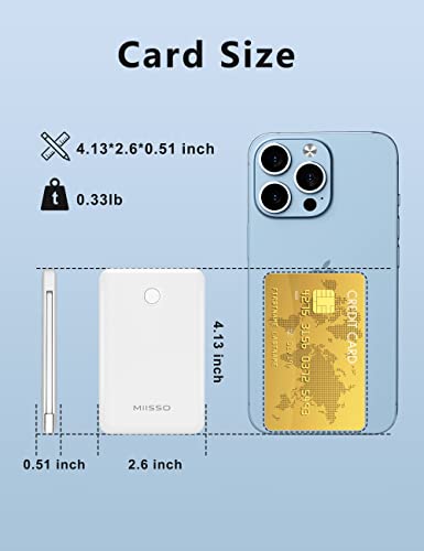 miisso 6000mah Ultra Slim Power Bank, Card Size, 2-Pack Black & White - color: Black & White