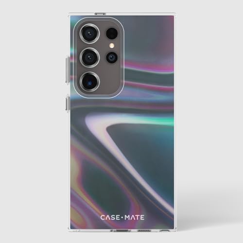 Case-Mate Soap Bubble Samsung Galaxy S24 Ultra 5G Case [6.8"] [12ft Drop Protection] [Wireless Charging] Phone Case for Samsung Galaxy S24 Ultra 5G - Iridescent Swirl Effect, Shockproof - Iridescent - color: Iridescent