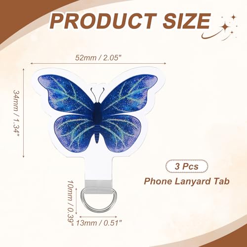 uxcell Phone Tether Tab Universal Butterfly - color: Blue