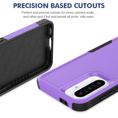 for Samsung Galaxy A37 / Galaxy A36 5G / Galaxy A57 5G Case: Dual Layer Protective Heavy Duty Cell Phone Cover Shockproof Rugged with Screen Protector - Military Protection Bumper Tough, Purple - color: Purple (PC) + Black (TPU)