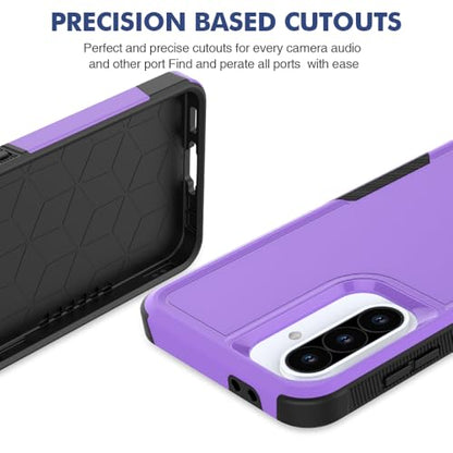 for Samsung Galaxy A37 / Galaxy A36 5G / Galaxy A57 5G Case: Dual Layer Protective Heavy Duty Cell Phone Cover Shockproof Rugged with Screen Protector - Military Protection Bumper Tough, Purple - color: Purple (PC) + Black (TPU)