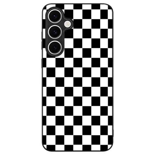 Compatible with Samsung Galaxy S24 Fe Case Checkered Pattern | Anti-Scratch Hard PC Back, Non-Slip Soft TPU Sides, Shockproof Protection Cover - color: Checkered