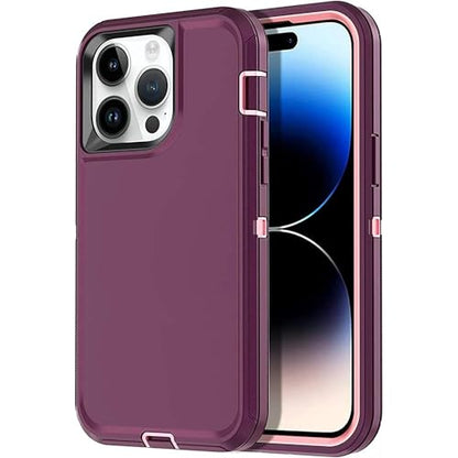 ENTRONIX Phone Case Compatible with iPhone 15 Pro Max — [Heavy Duty] Shockproof Triple Layer Protection Rugged Cover, Purple - color: Purple
