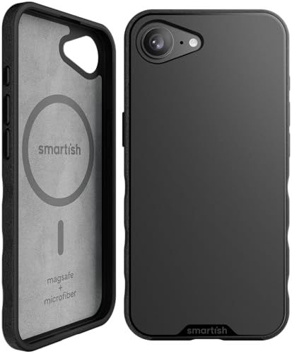 Smartish iPhone 17e/16e MagSafe Case, Gripmunk, Slim Grip Case, Black | Thin, Grippy & Protective, Magnetic with Microfiber-Lined Interior, Drop-Tested from 6 Feet, Raised Edges for Screen & Camera - color: Black Tie Affair (MagSafe), size: iPhone 17e/16e