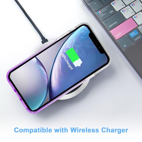 JJGoo Compatible with iPhone XR Case Clear Soft Transparent Shockproof Protective Slim Thin Bumper Phone Cover for XR, Gradient Purple - color: Gradient Purple