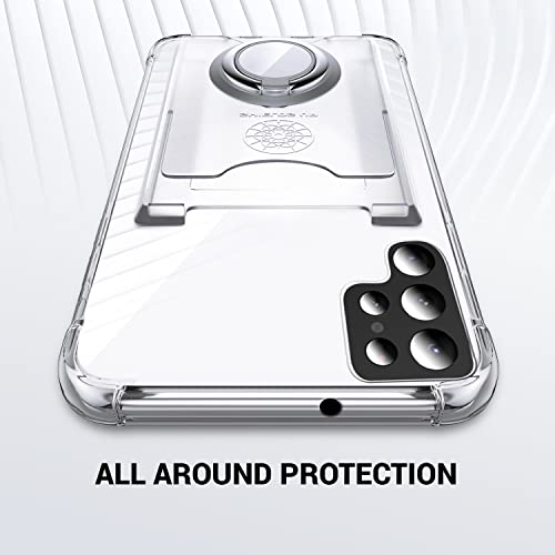 Shields Up for Samsung Galaxy S22 Ultra Case with Card Holder Stand, Clear - color: Clear, size: Galaxy S22 Ultra