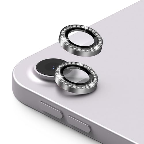 Zeking (2 Set Bling Camera Lens Protector Compatible with iPad Air 11 (2026) 5G, Glitter Bling Sparkly 9H Tempered Glass Protector Metal Individual Ring (Bling-Black) - color: BlingBlack