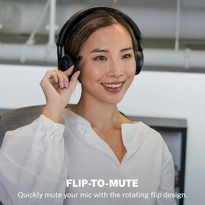 JLab, Go Work Gen 3, Wireless Headset, Boom Microphone, Noise Cancelling Mic, USB-C Dongle, Bluetooth Multipoint, Black