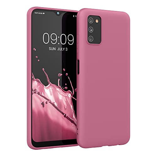kwmobile Case Compatible with Samsung Galaxy A03s Case - Soft Slim Protective TPU Silicone Cover - Dark Rose - color: Dark Rose