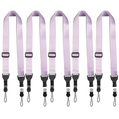 FIEIL 5 Pack Nylon iPad Strap, Adjustable Camera Neck Strap, Comfortable Shoulder Strap for iPad, Cellphone Tablet, Camera, Laptop, Binocular, Luggage Bag(Purple Universal Neck Lanyard) - size: 5 Pack Purple