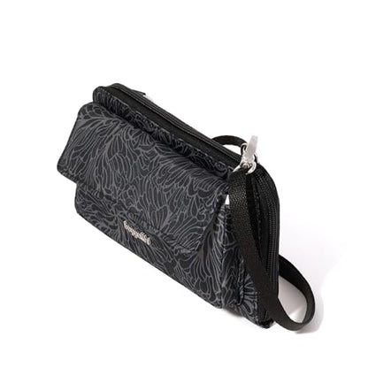 Baggallini Rfid Phone Wallet Crossbody - color: Midnight Blossom