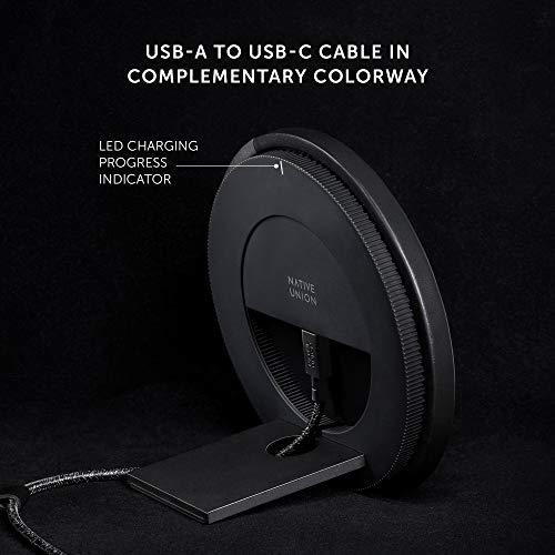 Native Union Dock Marquetry Wireless Charger–Genuine Italian Leather High Speed [Qi Certified] 10W Versatile Fast Wireless Charging Stand with iPhone 11/11Pro/11Pro Max(Rose) - color: Marquetry Rose