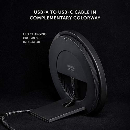 Native Union Dock Marquetry Wireless Charger–Genuine Italian Leather High Speed [Qi Certified] 10W Versatile Fast Wireless Charging Stand with iPhone 11/11Pro/11Pro Max(Rose) - color: Marquetry Rose