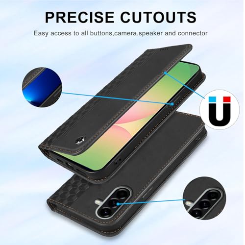 Wallet Case for Samsung Galaxy A56 5G 2025 6.7 inch - PU Leather Flip Cover with Card Holder Slots, Strong Magnetic Folio Kickstand Phone Case, Black - color: Black, size: Samsung Galaxy a56/A56