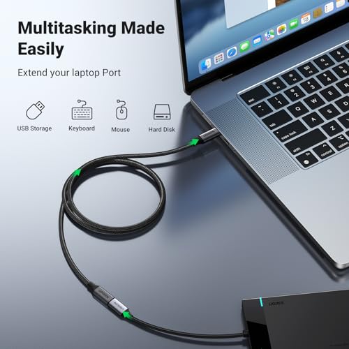 UGREEN USB C Extension Cable, (10Gbps/100W) USB C Extender 1.5 ft - color: Black, size: 1.5 FT