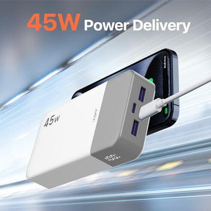 JUOVI Power Bank 45W 20000mAh Portable Charger - color: White