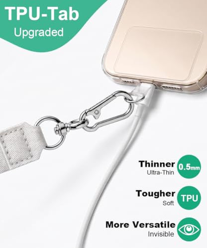 Phone Lanyard Strap Crossbody with 2TPU Tabs - color: Black+grey
