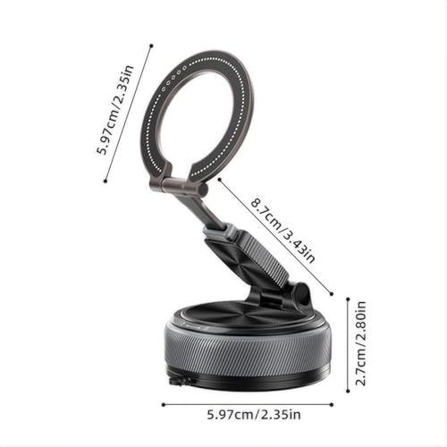 Magnetic Car Phone Mount 2-in-1 Detachable Ring Stand for Desk & Dashboard