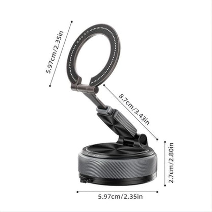 Magnetic Car Phone Mount 2-in-1 Detachable Ring Stand for Desk & Dashboard