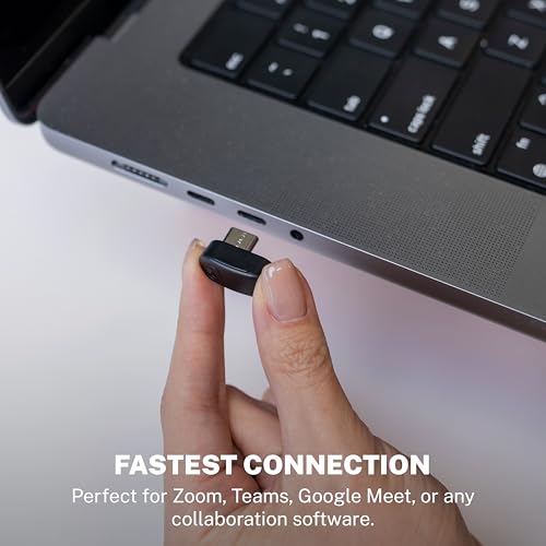 JLab, Go Work Gen 3, Wireless Headset, Boom Microphone, Noise Cancelling Mic, USB-C Dongle, Bluetooth Multipoint, Black