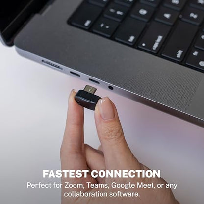 JLab, Go Work Gen 3, Wireless Headset, Boom Microphone, Noise Cancelling Mic, USB-C Dongle, Bluetooth Multipoint, Black