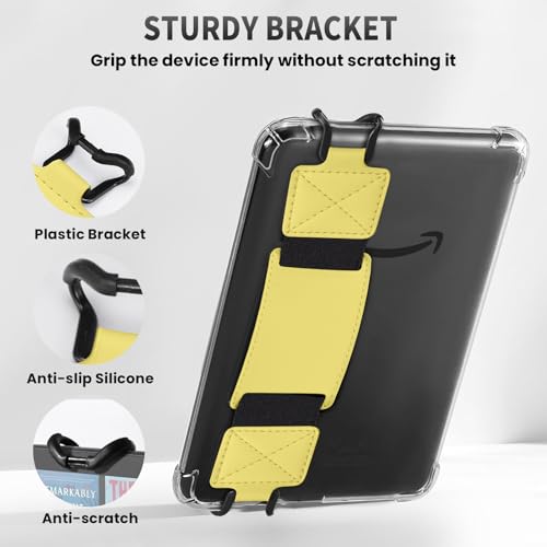 MoKo 2 Pack Hand Strap for 6-8" Kindle eReaders Tablets,Yellow+Shiny Yellow - color: Lemon Yellow+Glitter Yellow