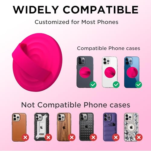 Magnetic Phone Grip for MagSafe, Silicone Ring Grip, Neon Pink - color: Neon Pink