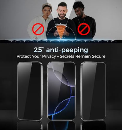 MAGIC JOHN 3rd Gen Upgraded for iPhone 16 Pro Privacy Screen Protector - size: iPhone 16 Pro-6.3''