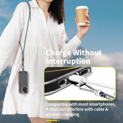 SWITCHEASY 6mm Adjustable Crossbody Phone Strap Compatible with Most Phones, Anti-Theft & Ant-Drop, Hands Free for Phone Lanyard Crossbody with Strap Card Phone Tether Tab-EasyStrap (Ice Cream White) - color: Ice Cream White, size: 6mm