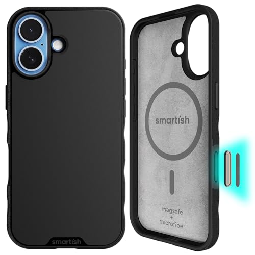 Smartish iPhone 17 MagSafe Case, Gripmunk with Camera Control, Black | Thin, Grippy & Protective, Magnetic with Microfiber-Lined Interior, Drop-Tested from 6 Feet, Raised Edges for Screen & Camera - color: Black w/ Camera Control (MagSafe), size: iPhone 1