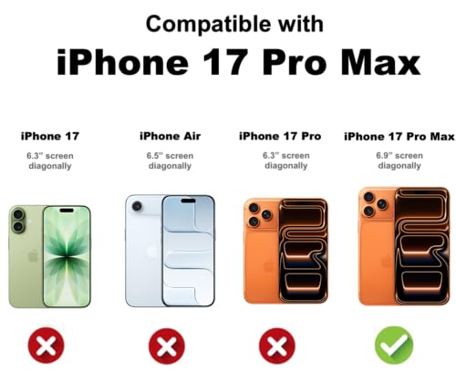 Shamo's Clear TPU Case for iPhone 17 Pro Max – with Camera Protection, Ultra Slim, Shockproof, Anti-Yellowing, Scratch-Resistant, Wireless Charging Compatible, Enhanced Grip (for iPhone 17 Pro Max) - size: For iPhone 17 Pro Max