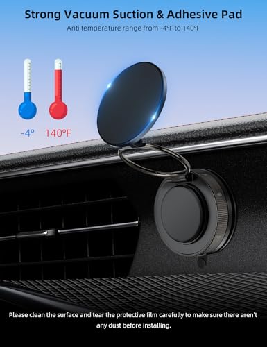 TOPAUX for Magsafe Car Phone Holder 360°Adjustable Vacuum Car Phone Stand