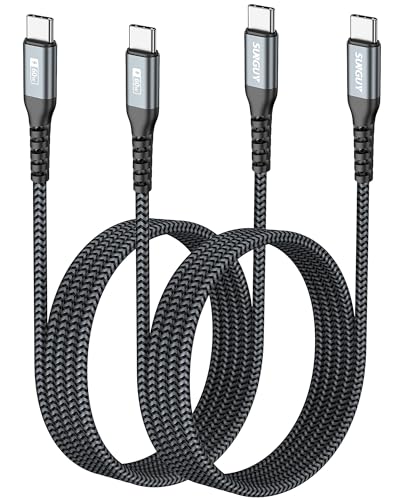 SUNGUY USB C to USB C 5FT [2Pack], 60W USB C Cable PD Fast Charging - color: Grey, size: 5FT