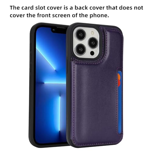 iCoverCase Compatible with iPhone 13 Pro Max Phone Case with Card Holder, Wallet Case for Women Men RFID Blocking PU Leather Protective Case 6.7 Inch (Dark Purple) - color: Dark Purple