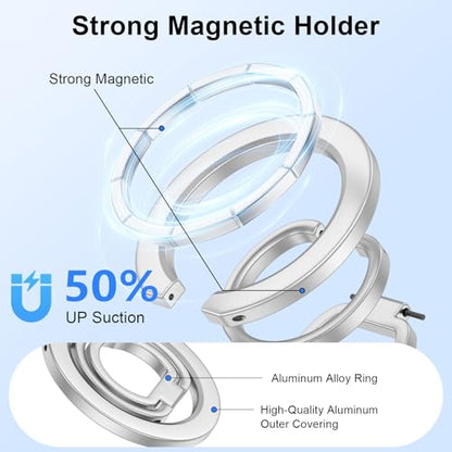 Magnetic Phone Grip Stand for Samsung Galaxy S26 Ultra/S26/S25 Ultra/S25 FE - color: silver