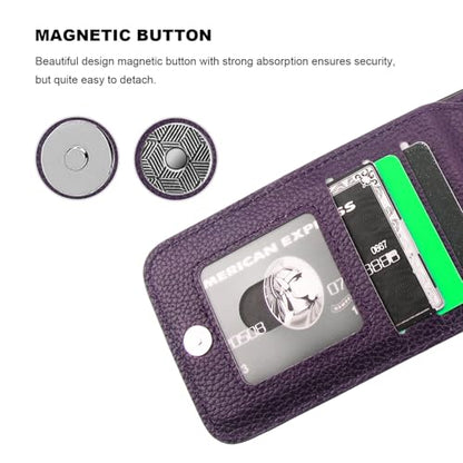 KIHUWEY for iPhone 17e/16e Wallet Case Card Holder, Lichee Dark Purple | Credit Card Slots, PU Leather, Kickstand, Magnetic, Flip Heavy Duty Protection Cover for Men and Women - color: Lichee Dark Purple