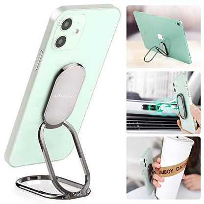Phone Ring Holder Finger Kickstand 360°Rotation Cellphone Back Grip Foldable Cell Phone Stand for Desk Compatible with iPhone iPad Smartphones Tablets (Gun Black) - color: Gun Black