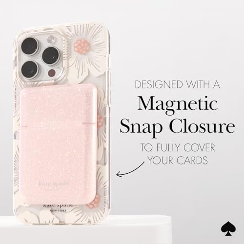 kate spade new york Flip Magnetic Card Holder/Wallet - That Sparkle Pink | Stylish Phone Wallet - Compatible w/MagSafe Phones & Cases -Detachable MagSafe Wallet for iPhone 17 Pro Max/16/15/14/Pixel 10 - color: Flip - That Sparkle Pink