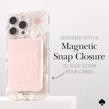 kate spade new york Flip Magnetic Card Holder/Wallet - That Sparkle Pink | Stylish Phone Wallet - Compatible w/MagSafe Phones & Cases -Detachable MagSafe Wallet for iPhone 17 Pro Max/16/15/14/Pixel 10 - color: Flip - That Sparkle Pink