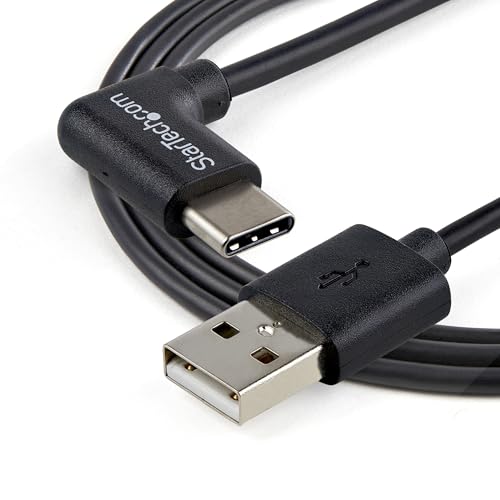 StarTech 3.3ft/1m USB-A to USB-C Right-Angle Charging Cable, 3A (USB2AC1MR) - size: 3 ft / 1m, style: USB 2.0 - C to A