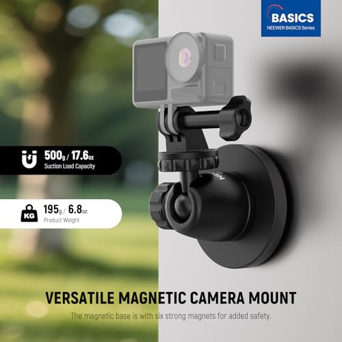 NEEWER Basics Magnetic Action Camera Mount for Car Video Recording, GP-101 - style: GP-101