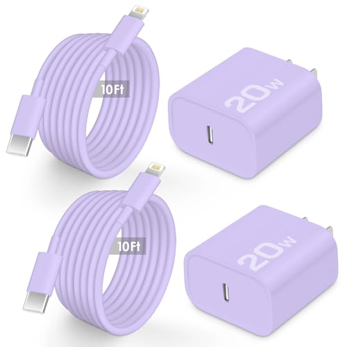 AISNI Fast Charger for iPhone 14 13 with 10 Ft iPhone Charger Cable - color: Purple, size: 10ft