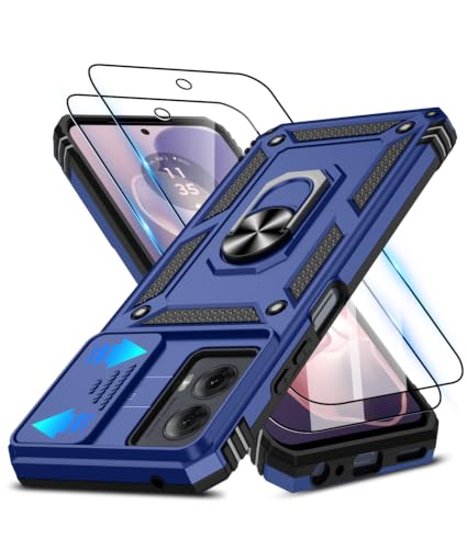 ATUMP for Motorola Moto G Power 5G 2024 Case with Camera Lens Cover & HD Screen Protector(2 Pcs), [10FT Military Grade Drop Protection] Magnetic Ring Holder Protective Cover for Moto Power 2024, Blue - color: Blue, size: Moto G Power 5G 2024 - 6.7 Inch