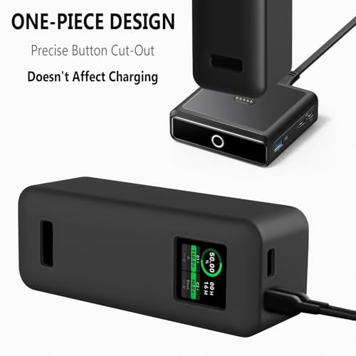 Geiomoo Silicone Case for Anker Prime Power Bank 27650mAh, Soft Flexible Scratch Resistant Protective Cover (Black)