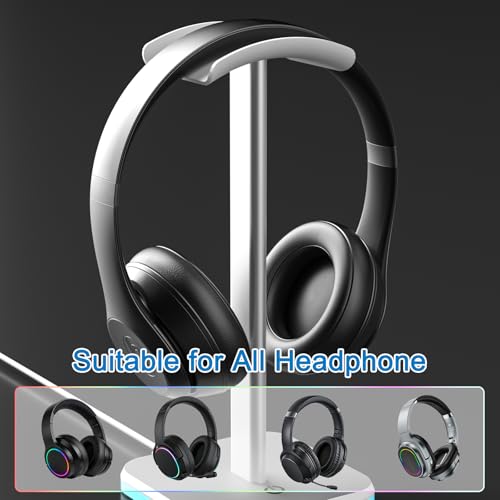 Headphone Stand for Desk - Headset Stand Headphone Holder (RGB-White) - color: RGB-White