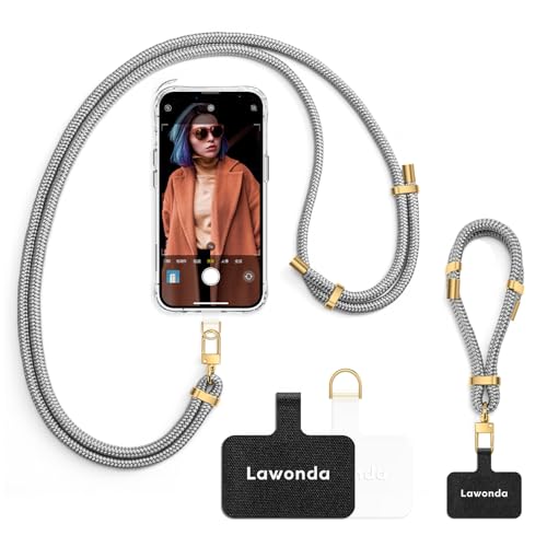 2 Pads Phone Lanyard Adjustable Crossbody Cell Phone Neck Strap - color: Porpoise Grey