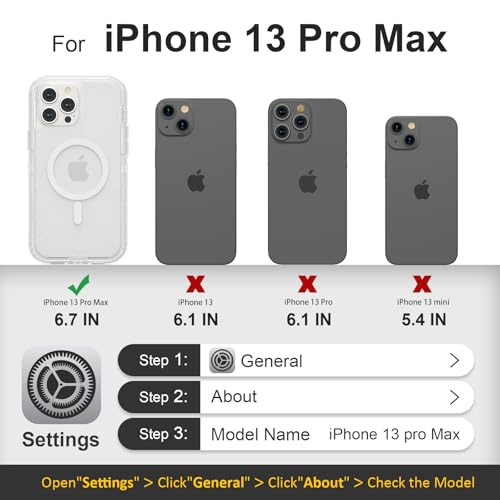 Follaroma Magnetic for iPhone 13 Pro Max Case, Heavy Duty Cases, Clear,6.7" | Compatible with MagSafe, Heavy Duty Shock proof Protection, Military-Grade Anti-Drop, Dual Layer Transparent Protective Cover - color: Clear, size: iPhone 13 Pro Max 6.7''