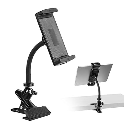 ROCKFREE Clip Tablet Holder for Desk,Sturdy&Adjustable 5.9" Gooseneck Arm